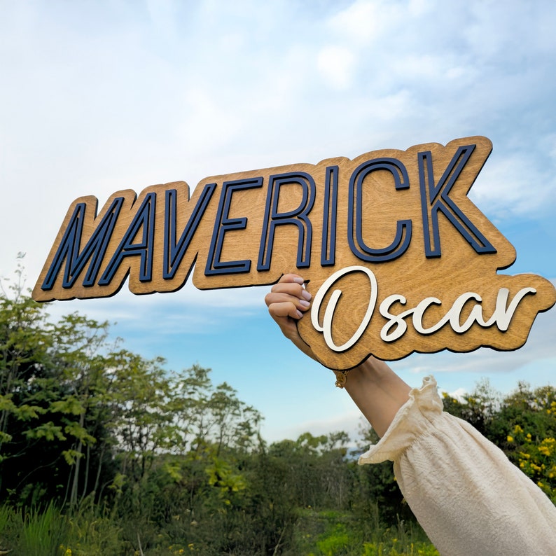 Large Custom Wood Name Sign